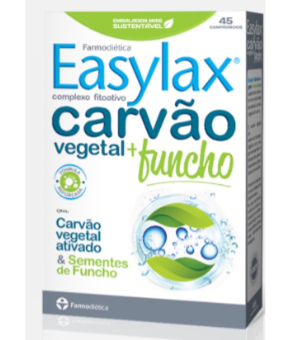 Easylax Carvão Vegetal + Funcho - 45 Comprimidos - Farmodietica